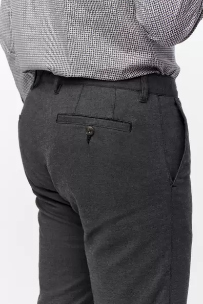 Slim Fit Chino Trousers with Micro-Pattern