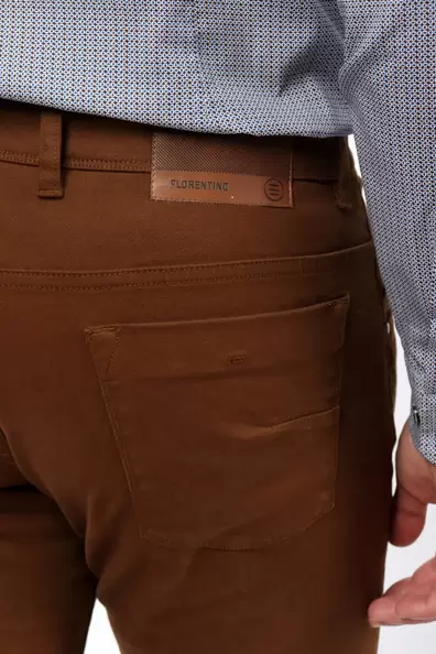 Slim Fit Five Pocket Trousers with Micro-Pattern