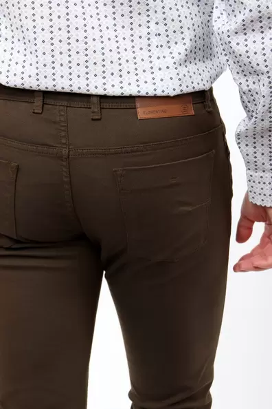 Textured Five Pocket Trousers, Slim Fit