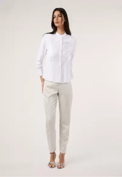 Pantalón textura brillo.Traje GRIS