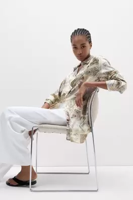 Camisa de Seda Estampada La Dolce Vita