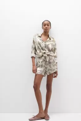 Shorts de Seda Estampada La Dolce Vita