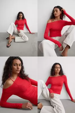 Camiseta con cuello barco en cashmere de manga Lar...