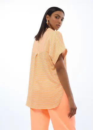 Short Sleeve Horizontal Striped Shirt