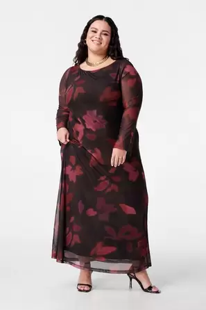 Vestido maxi de malla