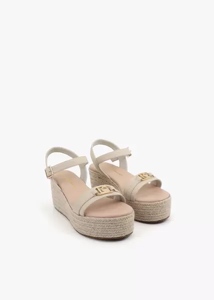 Wedge with Raffia Effect and Personalized Strap