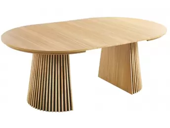 Mesa comedor redonda extensible color oak
