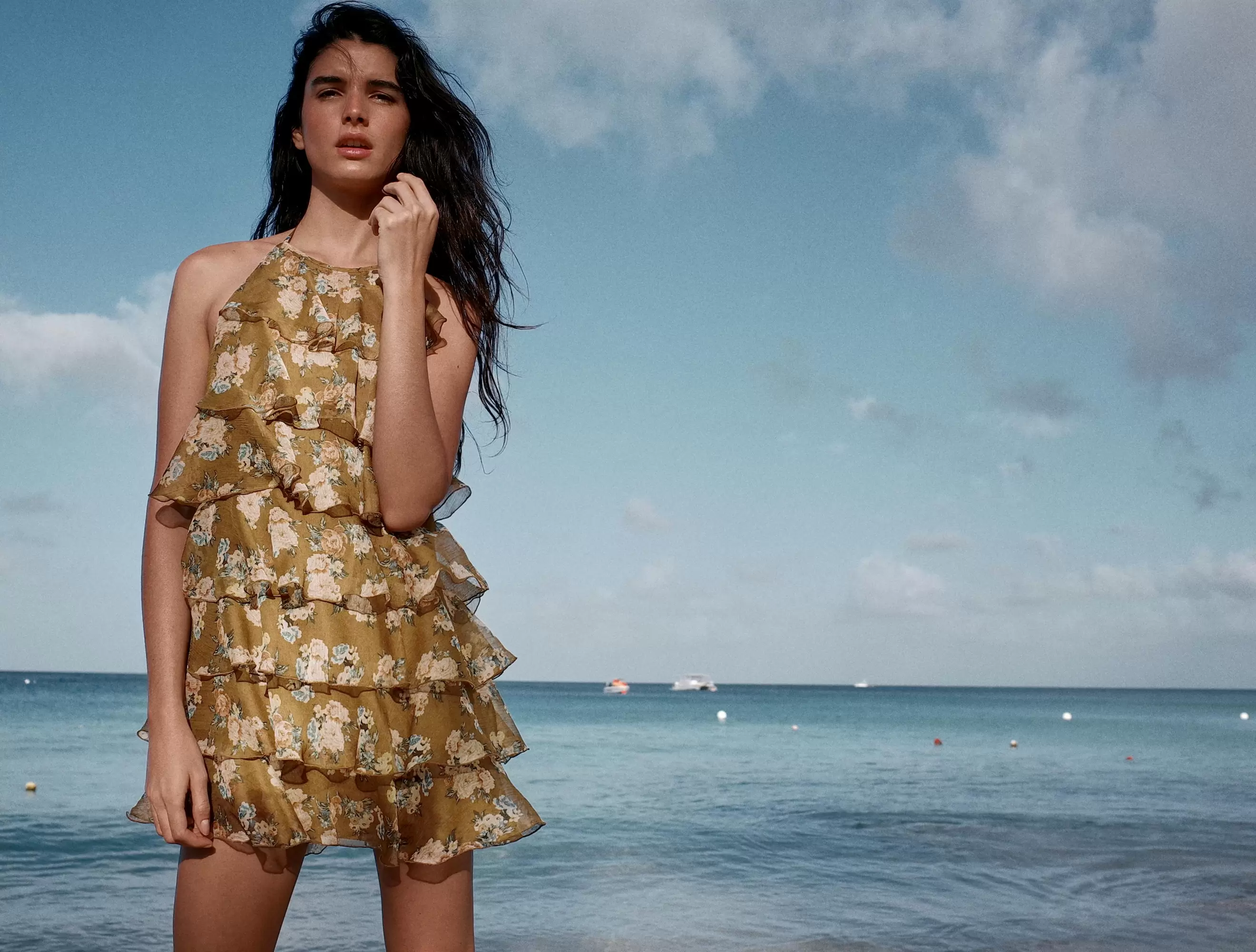 VESTIDO VOLANTES FLORES