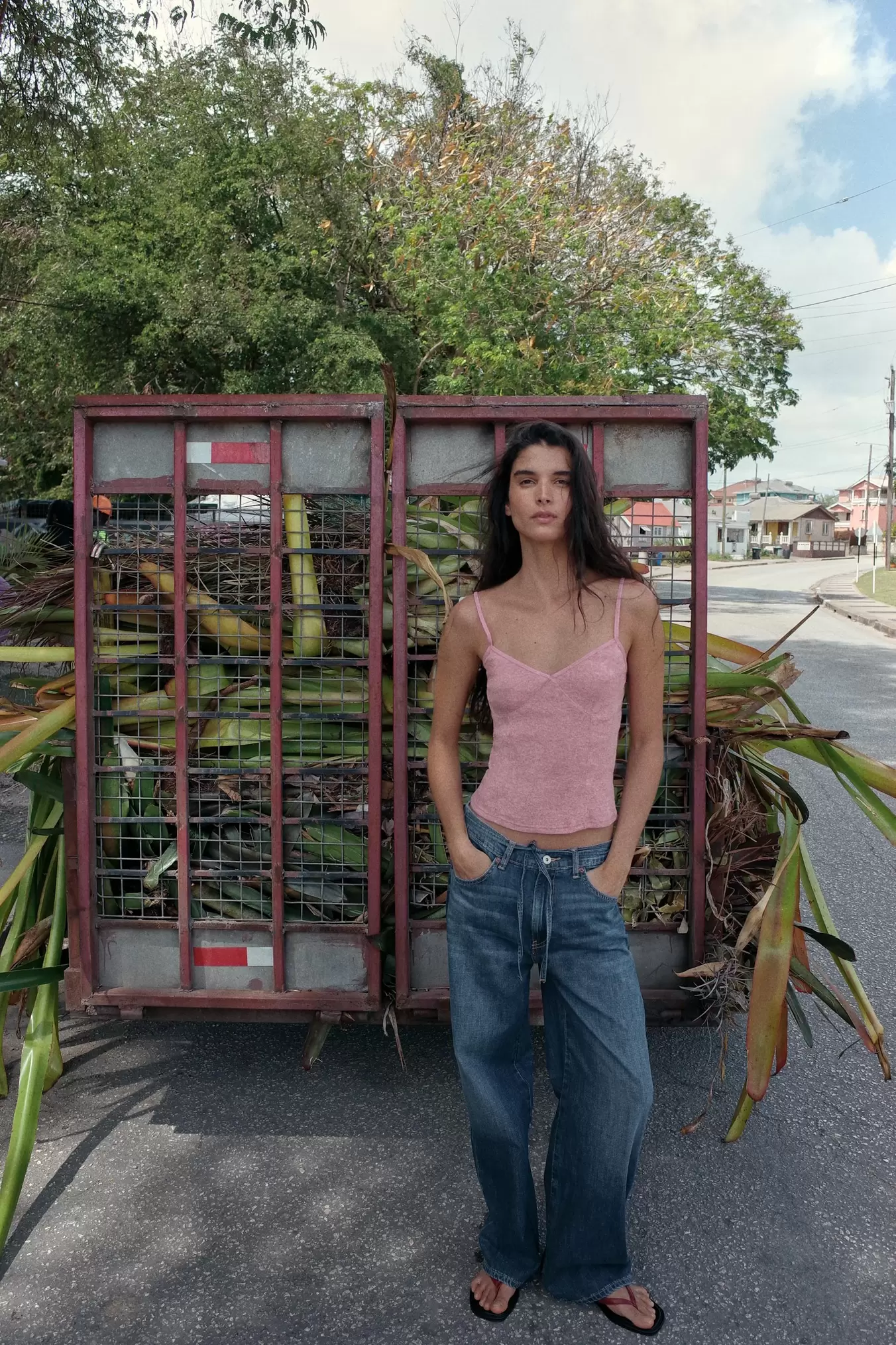 JEANS DENIM TRF RELAXED TIRO MEDIO