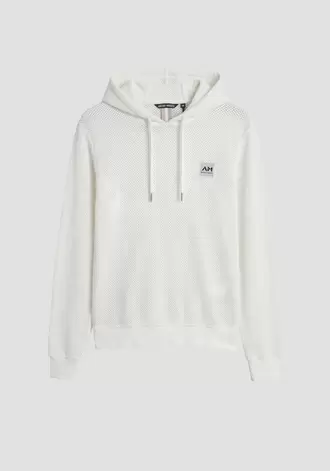 SUDADERA RELAXED FIT CON CAPUCHA DE MEZCLA DE ALGODÓN DOBBY