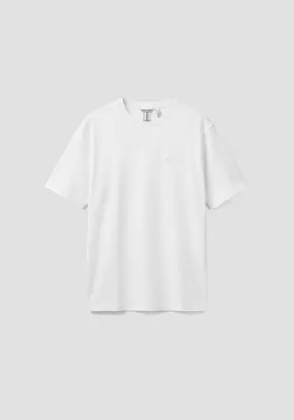 CAMISETA REGULAR FIT DE MEZCLA DE ALGODÓN Y VISCOSA CON LOGOTIPO DE GOMA