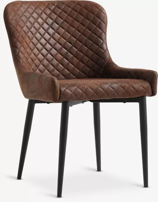 PEBRINGESilla de comedor PEBRINGE marrón envejecido/negro