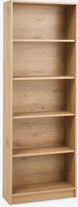 HORSENSLibrería HORSENS 5 estantes anchos color roble cálido
