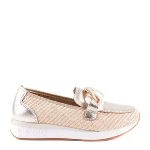 MOCASIN RAFIA ESLABON PLATINO VANITY011