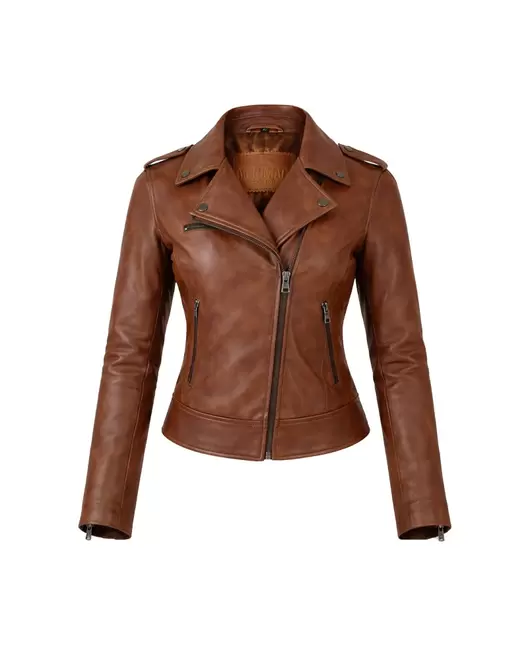 Chaqueta ceñida de piel...