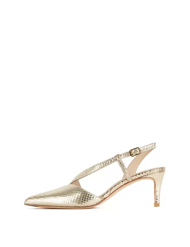 LINDSAY Piel grabada serpiente platino