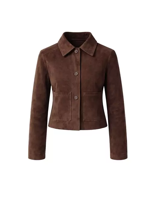 Chaqueta de ante abotonada...