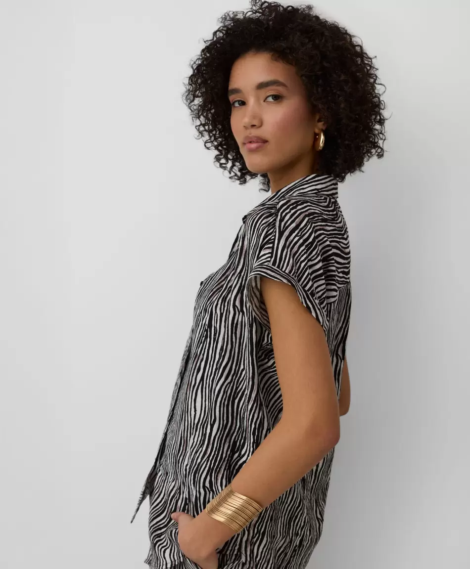 Camisa estampada, 100% viscosa