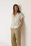 PLEATED PINSTRIPE TROUSER