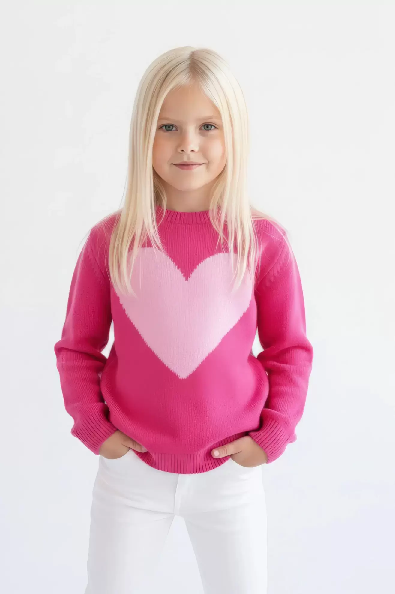 Fuchsia Cotton Infant Jersey Heart