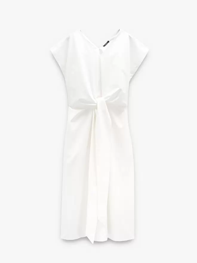 Vestido midi con nudo 100% algodón