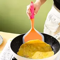 10" Silicone Spatula for Baking, Cooking, Flipping, One-Piece Spatula for Scraping and Mixing Stickcookware (Orange)