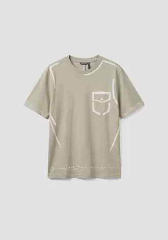 CAMISETA RELAXED FIT DE ALGODÓN CON ESTAMPADO EN CONTRASTE