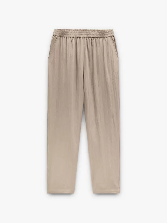 Pantalón efecto arrugado cintura elástica