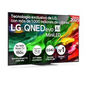 Televisor MINILED 55" 4K LG 55QNED87A6B Smart TV WEBOS25 Clase E
