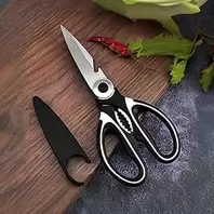 Kitchen Scissors with Protective Case, Durable Stainless Steel Scissors, Heavy Duty Kitchen Scissors for Food, Chicken, Poultry, Fish, Pizza, Herbs