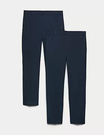 Pack de 2 pantalones escolares slim para niños (2-18 años)