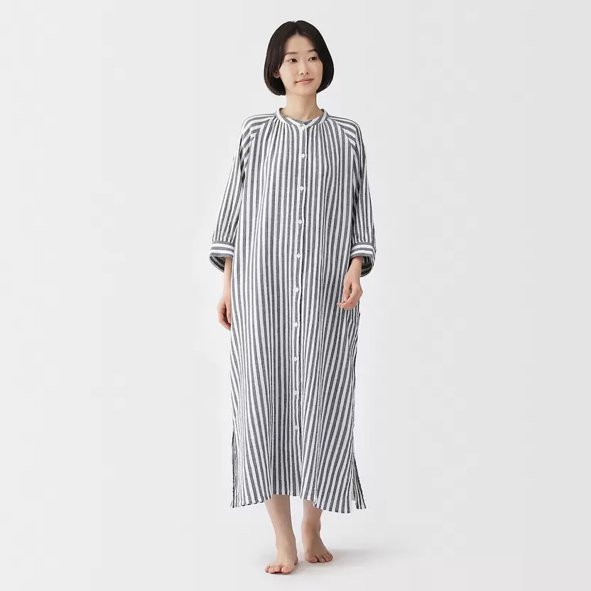 Vestido de manga 3/4 de gasa crepé para mujer