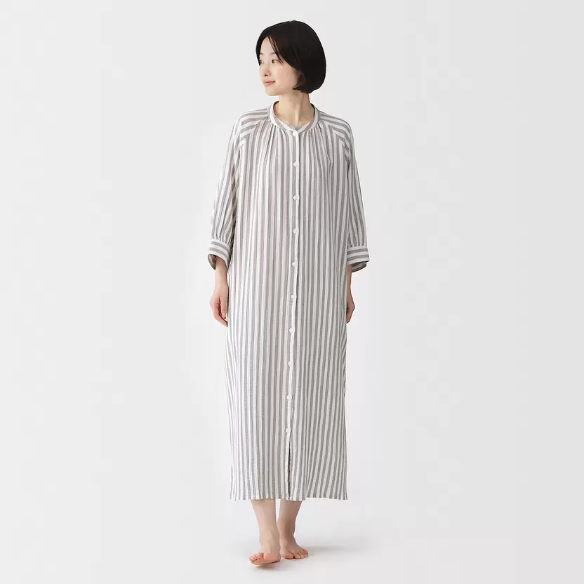 Vestido de manga 3/4 de gasa crepé para mujer