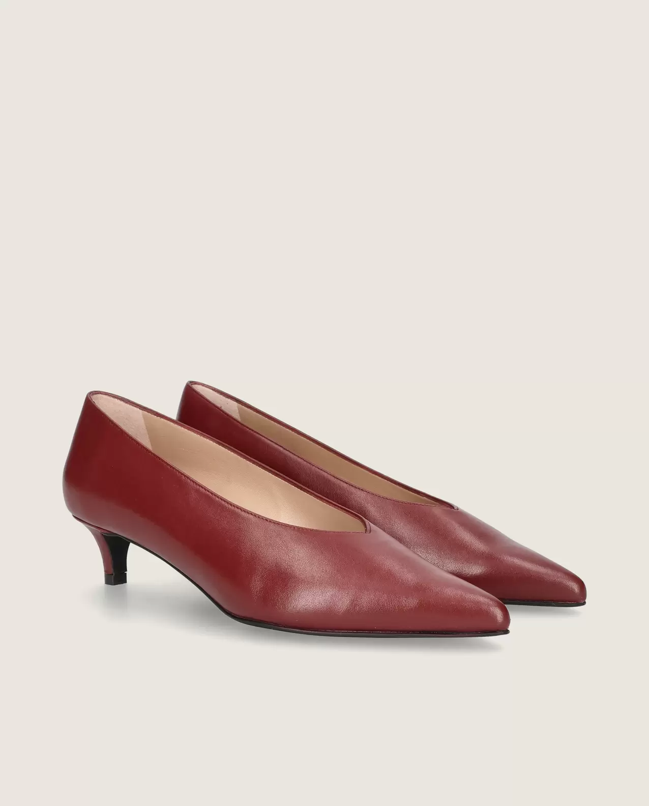 Holly pump in dark red leather