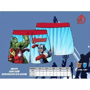 BAÑADOR TELA AVENGERS T4-12 AÑOS SURT