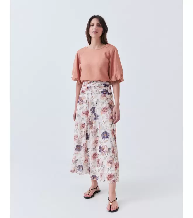 FALDA MIDI ESTAMPADA