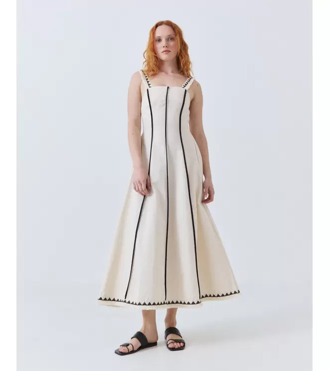 VESTIDO MIDI VIVO CONTRASTE