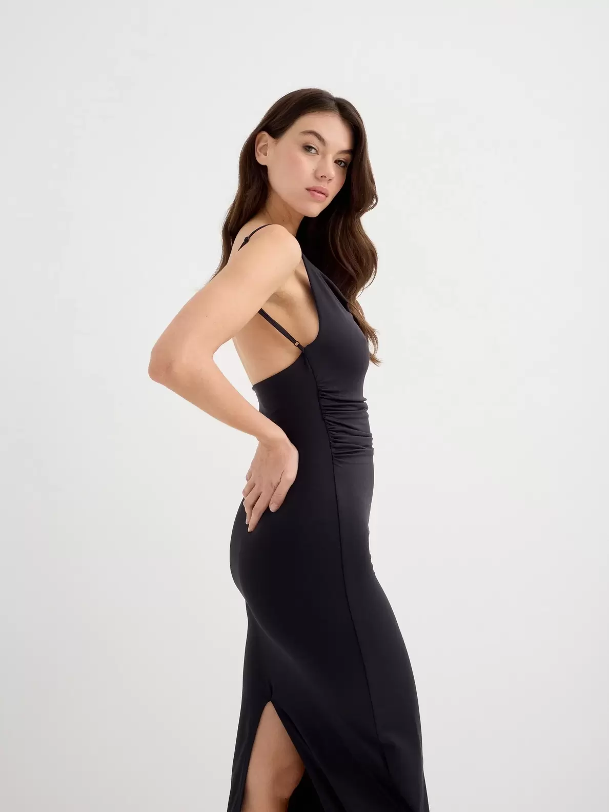 Vestido midi drapeado