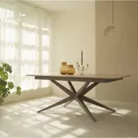 Mesa de comedor PETRA de 160x90 cm. Extensible +40cm. Tapa de piedra...