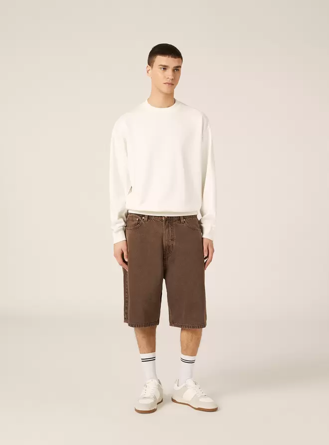 Sudadera de corte recto con cuello redondo