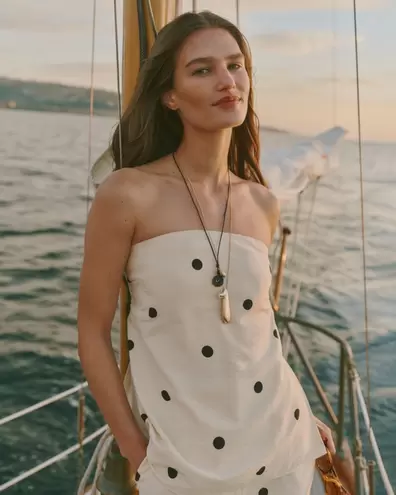 Strapless Open-Back Set Top