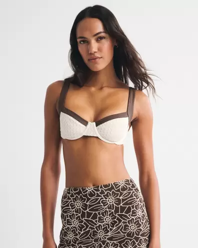 Crochet-Style Wide Strap Underwire Bikini Top