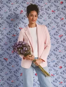 Veste blazer cintrée rose clair femme