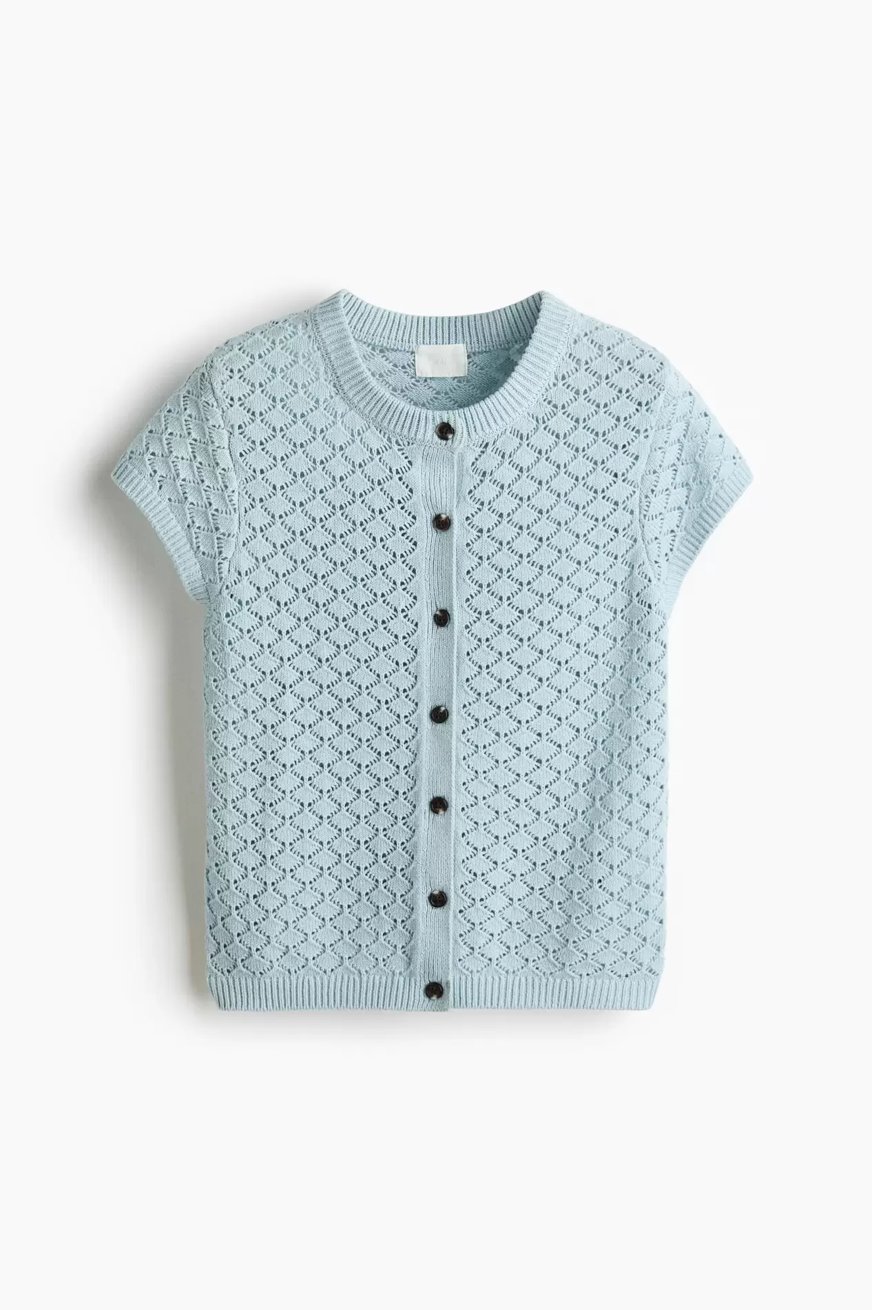 Cárdigan en punto pointelle con manga japonesa