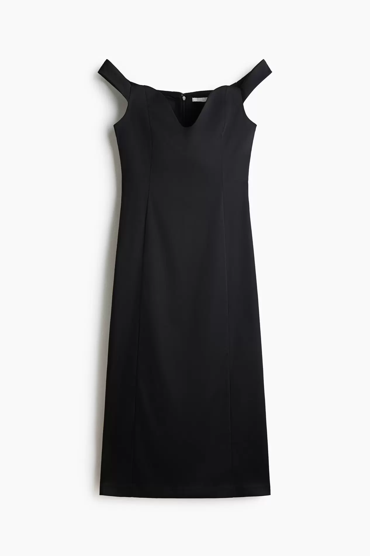 Vestido off-the-shoulder entallado