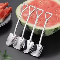 8 Stainless Steel Watermelon Spoons, Fruit Spoon and Dessert Spoons, 304 Grade Kitchen Utensils, Dishwasher Safe and Tarnish Resistant