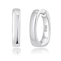 Pendientes de plata de ley 925 para mujer, 15 mm, pequeños aretes de plata para mujer, hipoalergénicos y ligeros, regalo de joyería de moda, adecuados para uso diario y de fiesta