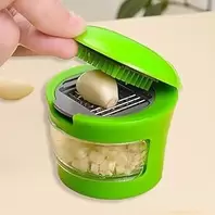Professional Stainless Steel Garlic Press Chopper Slicer and Grater Heavy Duty Commercial Kitchen Tool Rust Proof for Home Restaurant