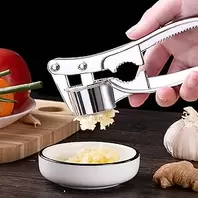 Kitchen Garlic Press, Ergonomic, Manual, Easy Squeeze Rustproof, Dishwasher Safe, Efficient Garlic Crusher and Peeler Set, Quick Clean and Versatile Use, Color