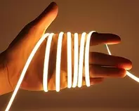 16.4ft/5m USB Powered COB LED Strip Lights, Flexible and Cuttable Tape with Adhesive Backing, 6000K/3000K Color Temperature for Homes, Bedroom, Living Room, Warm (Battery